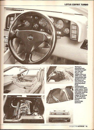 Illustration for article titled Lotus Esprit Turbo road test, Autocar, 20 April 1988